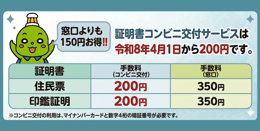 コンビニ交付手数料引下げ