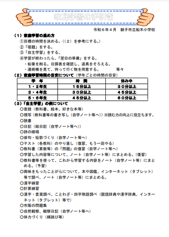 家庭学習の手引き